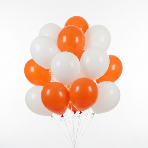 White & Orange Balloon Set