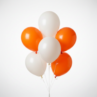 White & Orange Balloon Set
