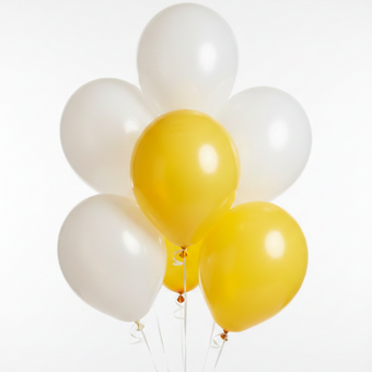 White & Yellow Balloon Set