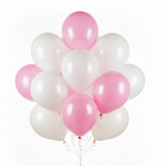 White & Pink Balloon Set