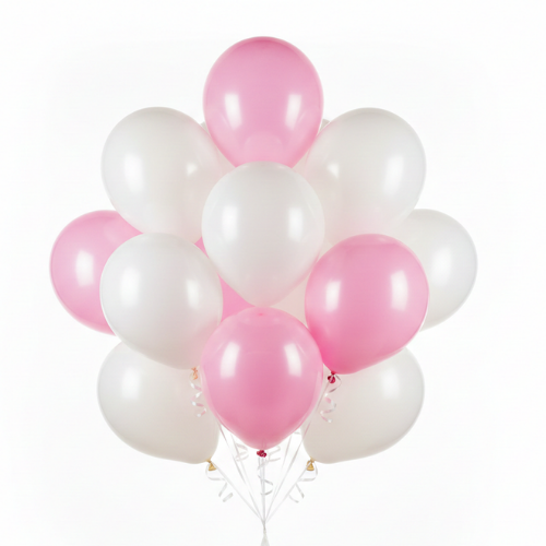 White & Pink Balloon Set