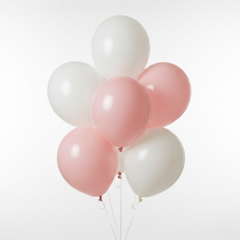 White & Pink Balloon Set