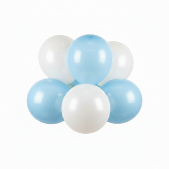 White & Light Blue Balloon Set