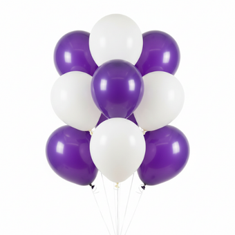 White & Purple Balloon Set