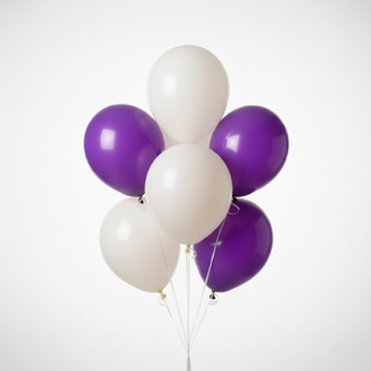 White & Purple Balloon Set