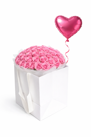 Pink Majesty – 51 Pink Roses in Luxury Box