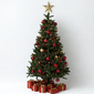 Whispering Pines: Traditional Tree with Festive Accessories