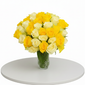 Yellow & White Roses in Vase